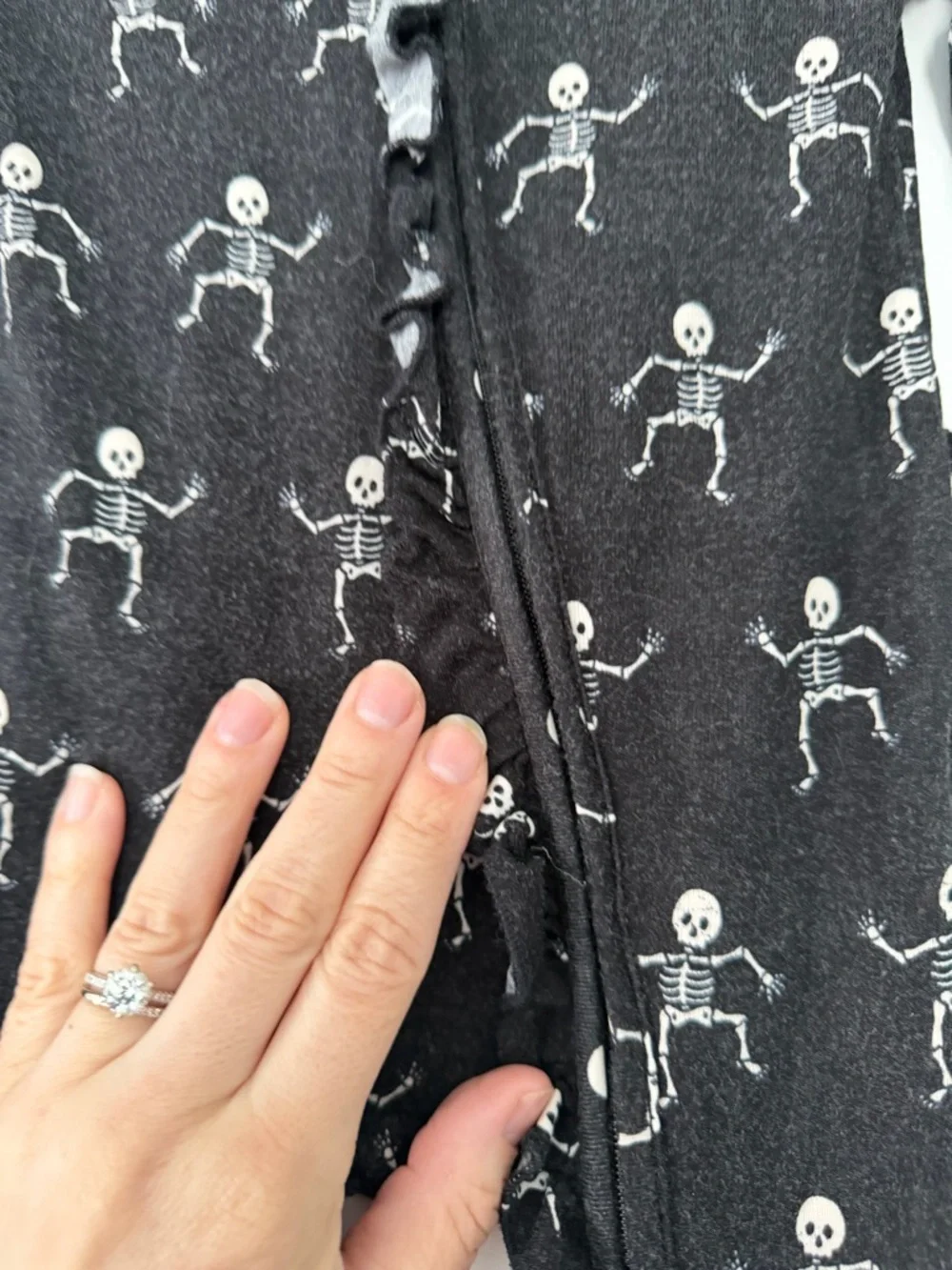 Halloween Posh Peanut Dancing Skelly Ruffled footie baby girl size 3-6m